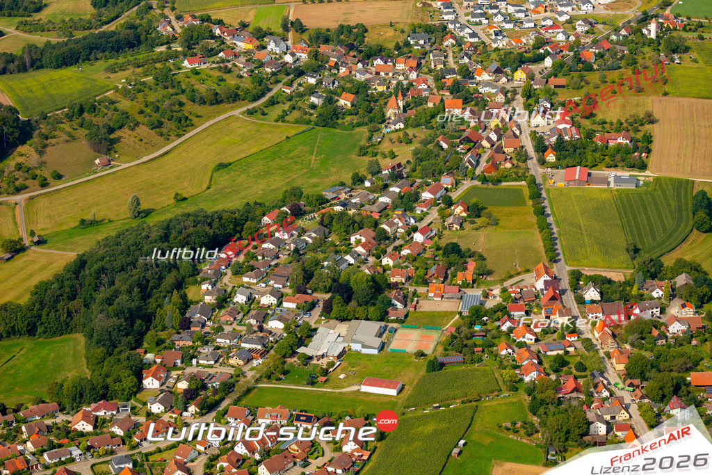 Das Luftbild zeigt : Mariäkappel Kreßberg - Die Luftaufnahme wurde 2024 vom UL-Flugzeug aus erstellt ( keine Drohne ) - Hochauflösende Luftaufnahme - Für grossformatige Ausdrucke geeignet. Die Geschenkidee !Mit Lizenz und Bildrechte bestellbar