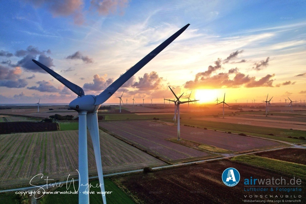 Windpark Breklumer-Koog | Luftbild, Windenergieanlagen, Enercon, Windpark Breklumer Koog