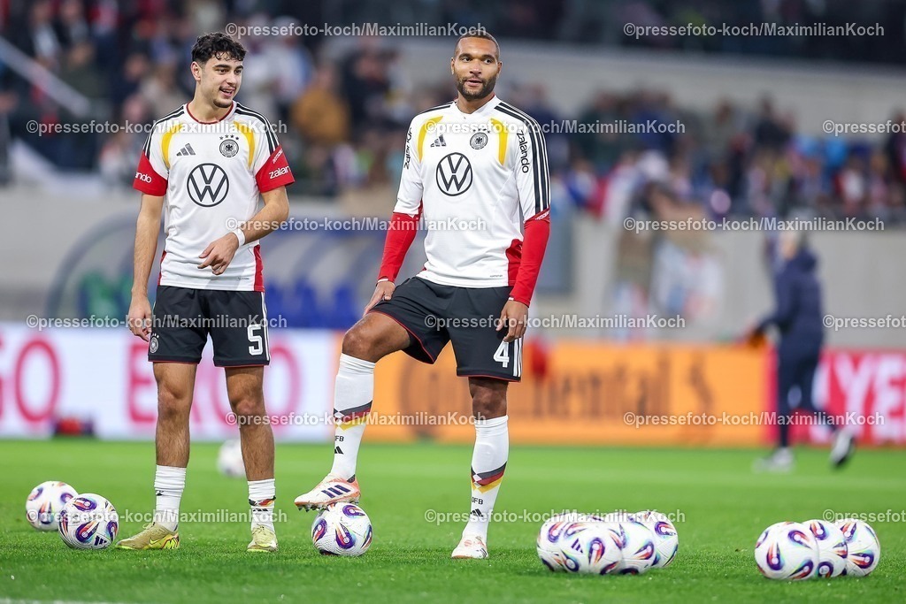 DFB14112501031 | 14.11.2025, Fußball, Länderspiel, WM-Qualifikation Europa, Deutschland - Luxemburg, Stade de Luxembourg (Croix de Gasperich, Luxemburg), 9. Spieltag, Saison 2025 2026: Aleksandar Pavlovic (GER #05) Jonathan Tah (GER #04)  Regulations prohibit any use of photographs as image sequences and or quasi-video.