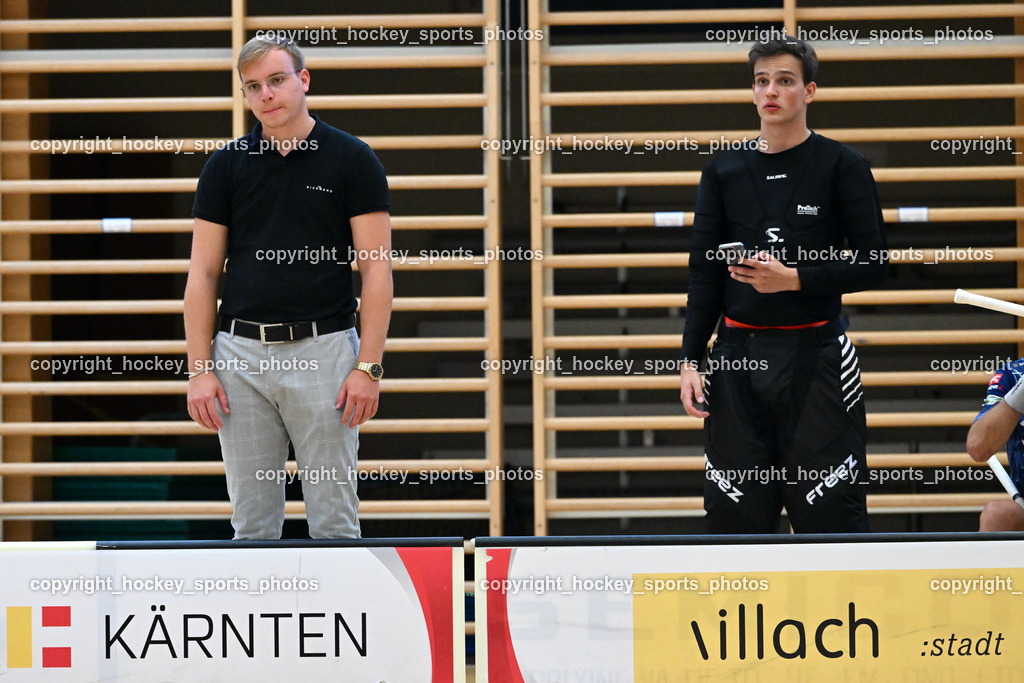 VSV Unihockey vs. Dunai Krokodilok 9.9.2023 | Headcoach VSV Unihockey Jan Blazic, #94 Karl Dorfer