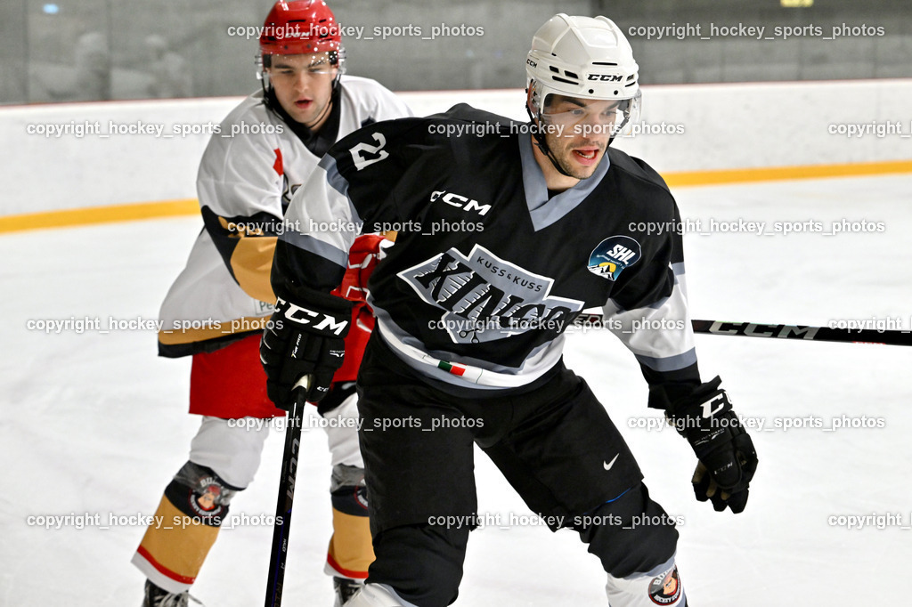 Kuss & Kuss Kings vs. Golden Bulls | #21 Haudum Luka Kuss &amp; Kuss Kings, #92 Luc Slivnik Golden Bulls, Kuss &amp; Kuss Kings vs. Golden Bulls, Kuss &amp; Kuss Kings vs. Golden Bulls am 30.05.2025 in Ferlach (HTC Eishalle Ferlach), Austria, (Photo by Bernd Stefan)