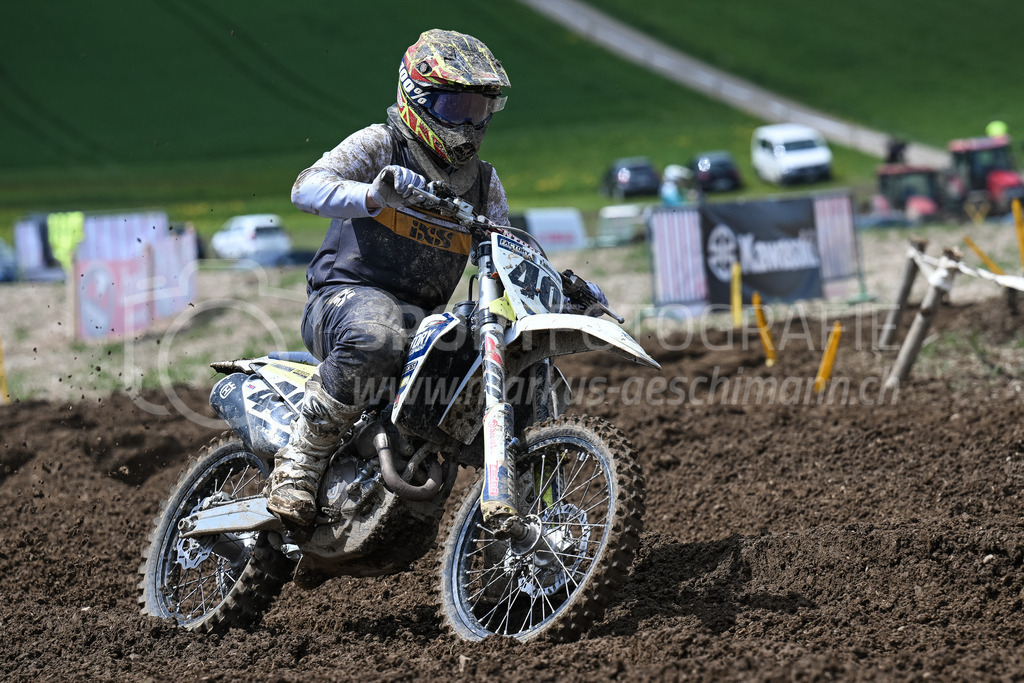 Motocross Schlatt bei Winterthur - 29. April 2023 | #40 Bruggmann Timo aus Schwarzenbach (CH) auf Husqvarna in der Kategorie MX2 am Motocross Schlatt bei Winterthur, 29. April 2023.
Instagram: @mx_schlatt | @mc_wila | @sam_schweiz
Bild: Sportfotografie Markus Aeschimann | www.markus-aeschimann.ch - Realisiert mit Pictrs.com