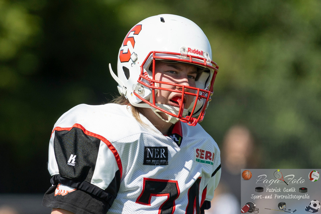 GFLW 1: German Football League Women 1: Rodgau Pioneers Ladies - Stuttgart Scorpions Sisters, 07.06.2026 | Christina Utzinger (Stuttgart Scorpions Sisters #74), Freisteller, Portrait / Porträt, Rodgau Pioneers Ladies - Stuttgart Scorpions Sisters, Rodgau, Maingau-Energie-Stadion "Am Weichsee", 7.6.2026 - Realisiert mit Pictrs.com