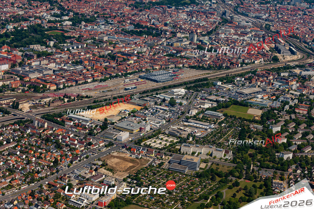 Aktuelles Luftbild von Gaismannshof Nürnberg - Die Luftaufnahme wurde 2020 mittels UL-Flugzeug erstellt ( keine Drohne ) - hochauflösende Kamera-Systeme von  Canon -Beste Qualität - Für grossformatige Ausdrucke geeignet. Die Geschenkidee !