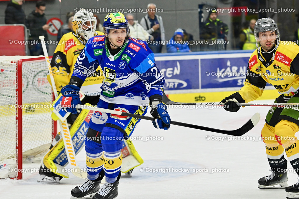 EC IDM Wärmepumpen VSV vs. HC Pustertal | #22 SCHERBAK Nikita EC VSV, #40 Andergassen Raphael HC PUSTERTAL, EC IDM Wärmepumpen VSV vs. HC Pustertal, EC IDM Wärmepumpen VSV vs. HC Pustertal am 15.11.2024 in Villach (Stadthalle Villach), Austria, (Photo by Bernd Stefan)