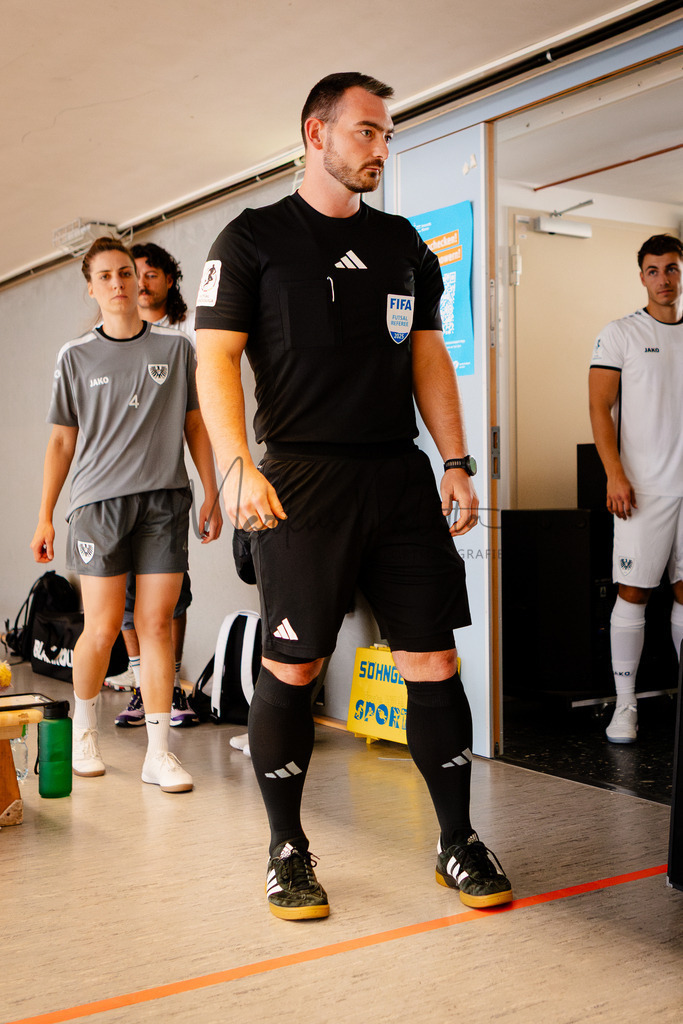 Futsal-Bundesliga, Saison 2025/2026, 2. Spieltag: SC Preußen Münster - FC Liria Futsal Berlin | Futsal-Bundesliga, Saison 2025/2026, 2. Spieltag, SC Preußen Münster empfängt FC Liria Berlin in der Universitäts-Sporthalle in Münster. Foto: sportfotografie.ms | Markus Paletta - Realisiert mit Pictrs.com