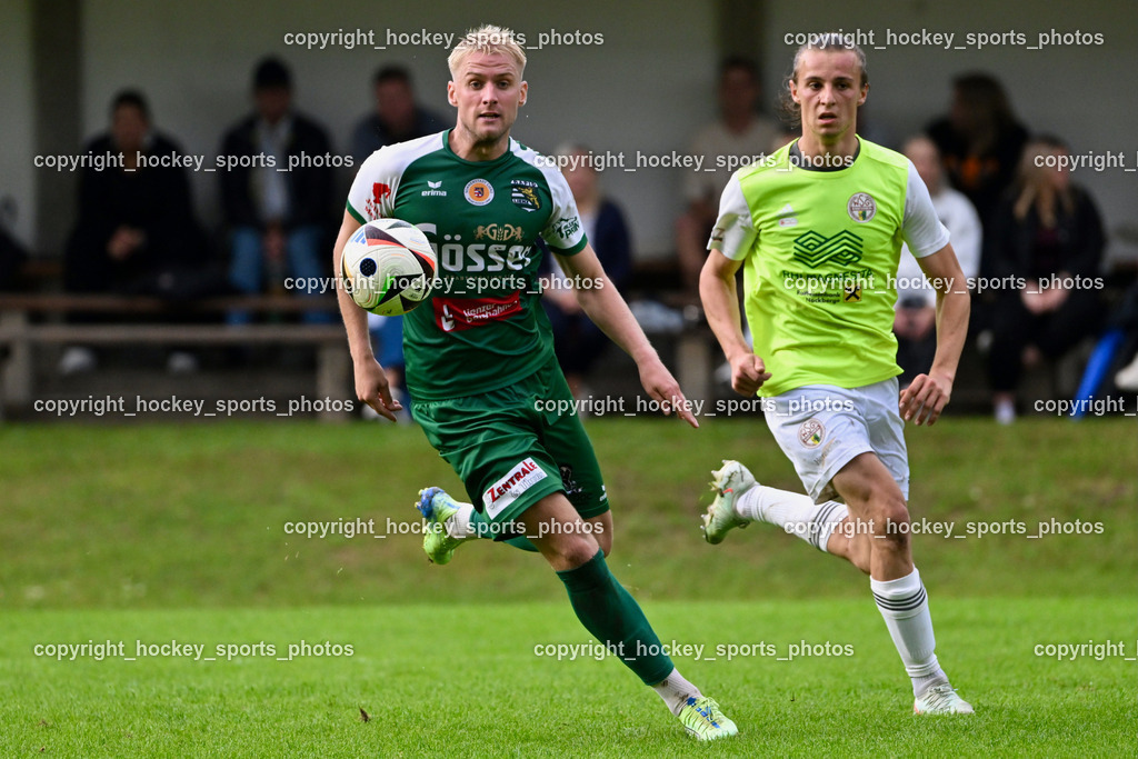 WSG Radenthein vs. SV Rapid Lienz | #9 Mario Besic Rapid Lienz, #11 Fabian Richard Dullnig WSG Radenthein, WSG Radenthein vs. SV Rapid Lienz, WSG Radenthein vs. SV Rapid Lienz am 30.08.2025 in Radenthein (Sportplatz Radenthein), Austria, (Photo by Bernd Stefan)