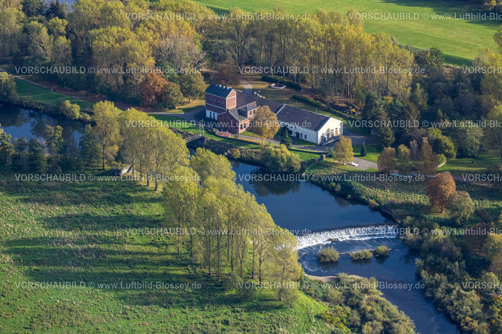 Wetter221017223 | Luftbild, Gemeinschaftswasserwerk Volmarstein mit Wehr am Fluss Ruhr, Wetter, Ruhrgebiet, Nordrhein-Westfalen, Deutschland