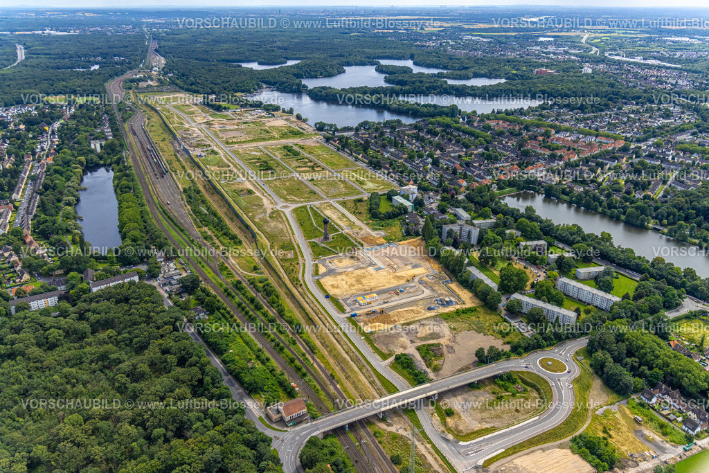 Duisburg240703652-Sued | Luftbild, Duisburg-Süd, geplantes Duisburger Wohnquartier am ehemaligen Rangierbahnhof Wedau, Wedau, Duisburg, Ruhrgebiet, Nordrhein-Westfalen, Deutschland