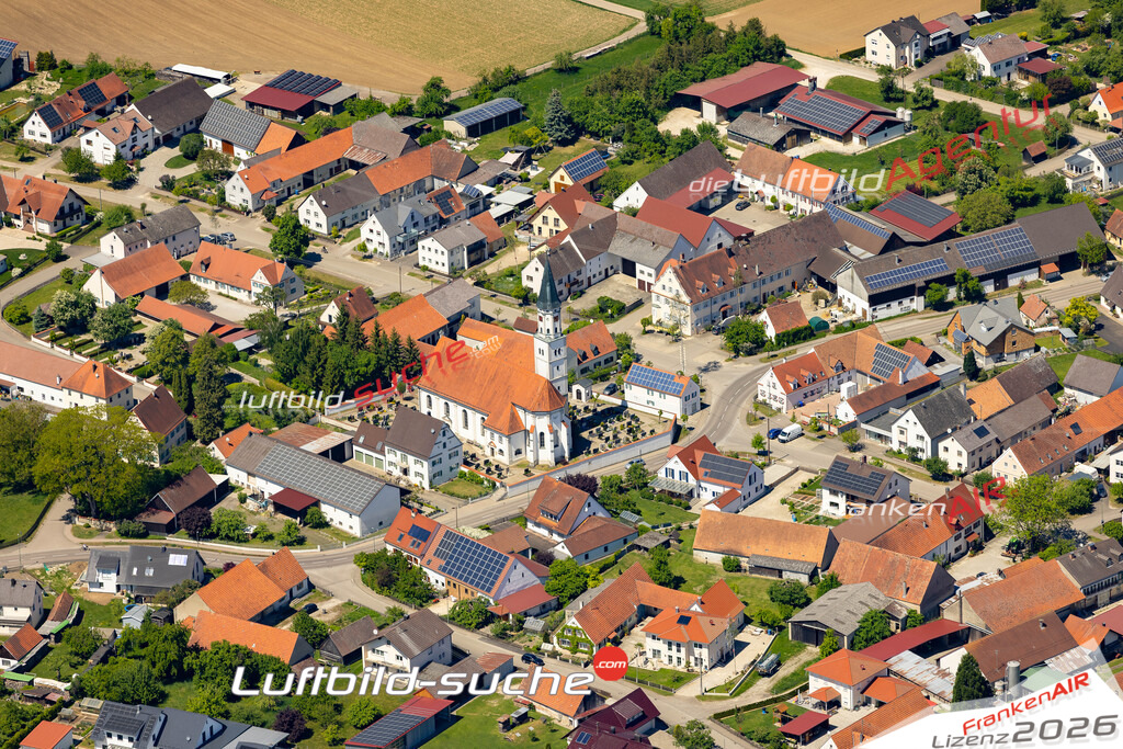 Luftaufnahme von Blindheim - Die Luftaufnahme wurde 2025 vom UL-Flugzeug heraus erstellt ( keine Drohne ) - Hochauflösende Luftaufnahme - für professionelle Ausdrucke geeignet. Die Geschenkidee !Mit Lizenz und Bildrechte bestellbar