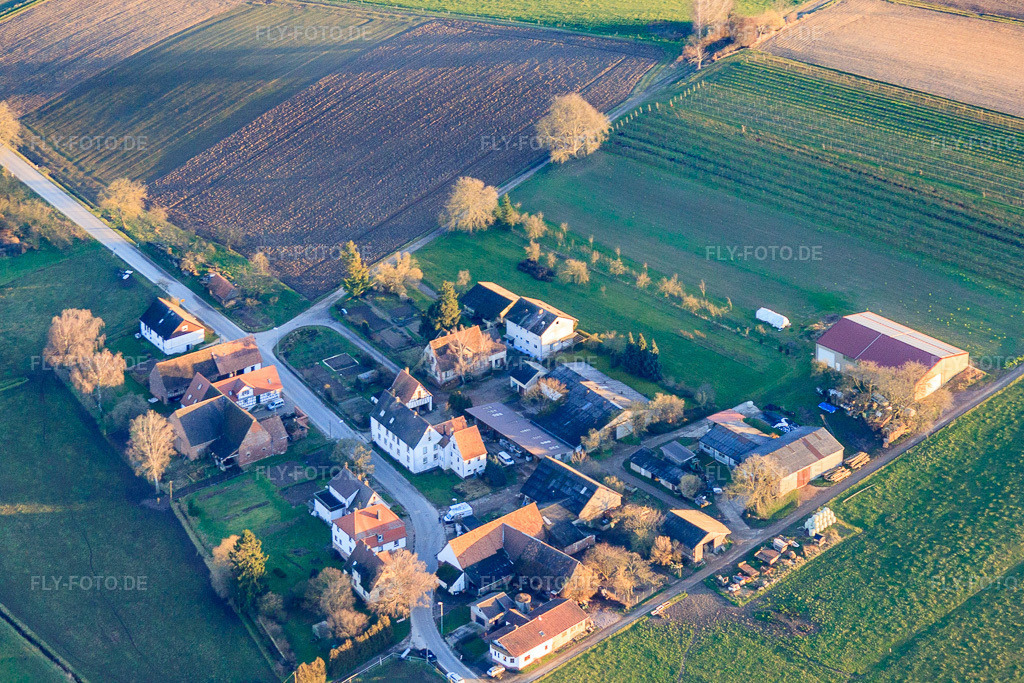 Luftbild: Kapellen, Kaplaneihof im Ortsteil Deutschhof in Kapellen-Drusweiler im Bundesland Rheinland-Pfalz in Deutschland. Foto: IMG_61938.jpg vom 28.01.2014 durch Werner Riehm/FLY-FOTO.deAuflösung des Originals: 4128 x 2752 px