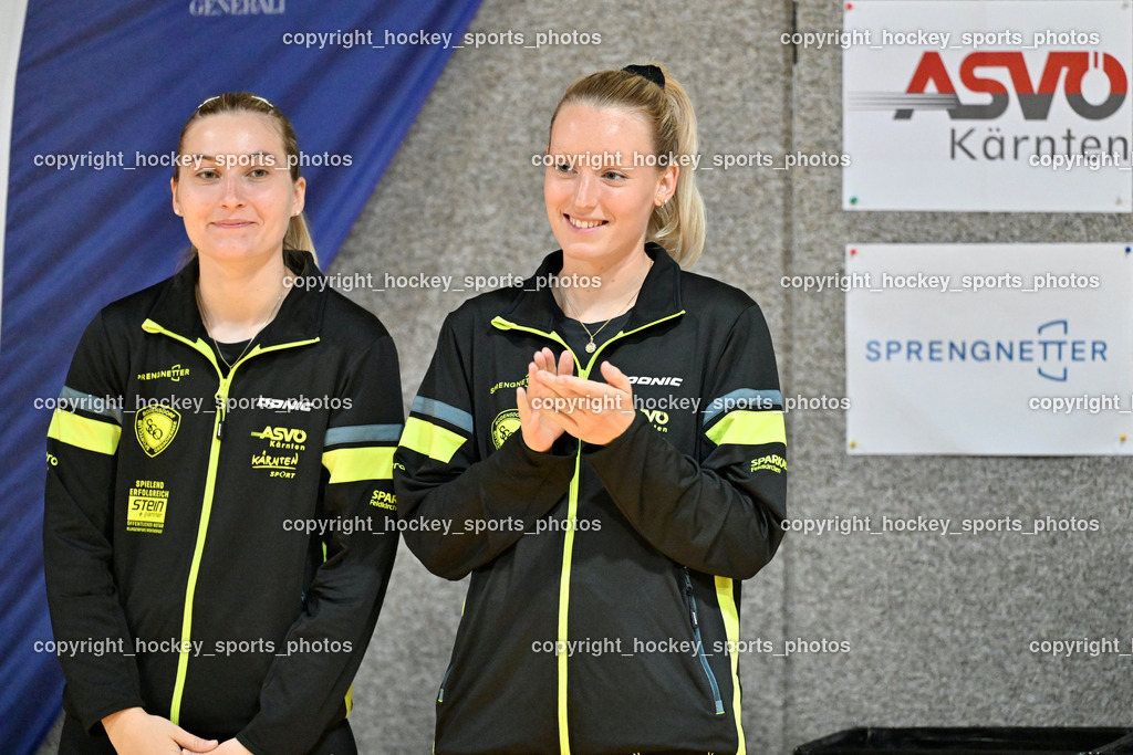 SCO Ossiachersee Bodensdorf vs. SU Spk. Kufstein | Paulin Lea, Strazar Katarina, SCO Ossiachersee Bodensdorf vs. SU Spk. Kufstein, SCO Ossiachersee Bodensdorf vs. SU Spk. Kufstein am 04.10.2024 in Bodensdorf (SCO Halle Bodensdorf), Austria, (Photo by Bernd Stefan)