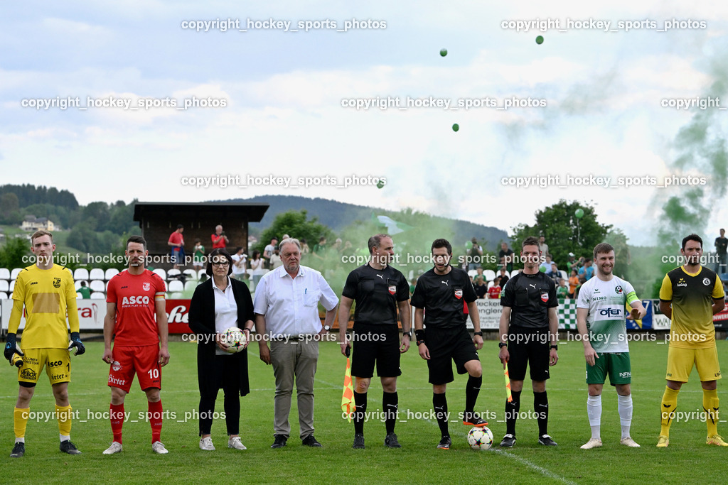 SV Feldkirchen vs. ATSV Wolfsberg 26.5.2023 | #1 Johannes Edwin Wulz, #10 Patrick Pfennich, SV Feldkirchen Obfrau Ingrid Maier, Bürgermeister Feldkirchen Martin Treffner, Hopfgartner Christoph, Hopfgartner Christoph, Dietz Holger, Referees, #27 Michael Groinig, #1 Hans Joachim Thamer, Bengalen