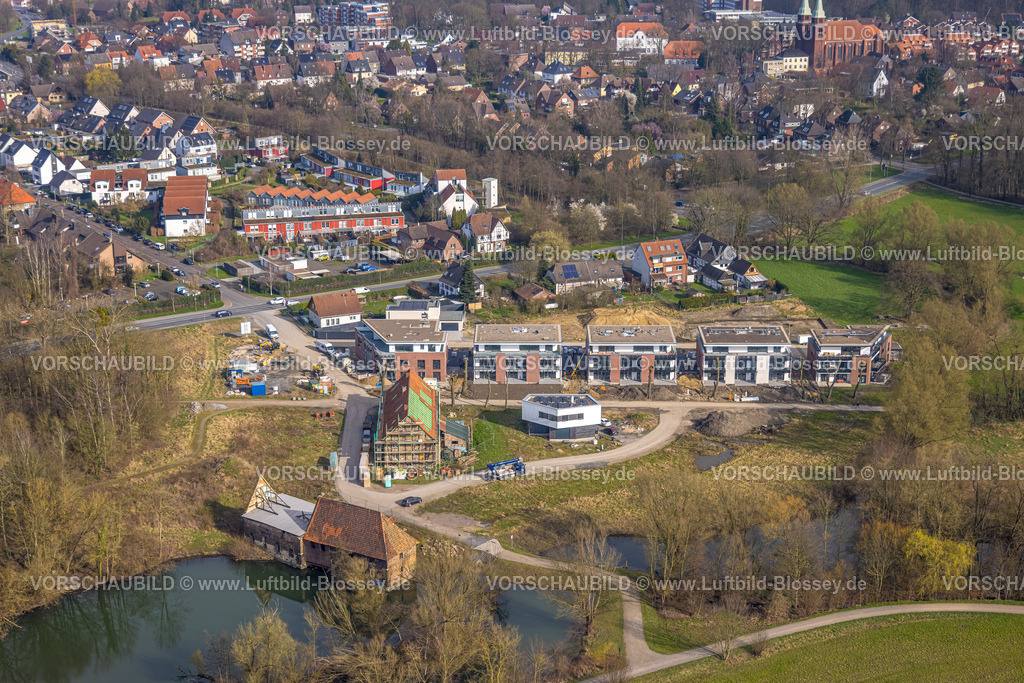 Hamm240300001 | Luftbild, Baugebiet Schlossmühle, Wohnhäuser Neubau an der Schlossstraße, Stadtbezirk Heessen, Hamm, Ruhrgebiet, Nordrhein-Westfalen, Deutschland