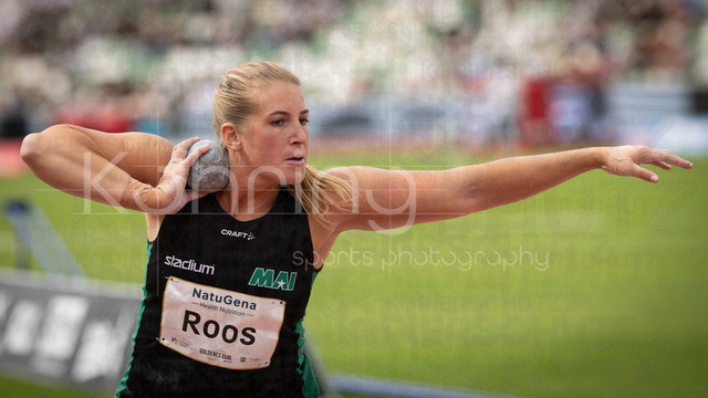 Golden Oval; Dresden, 31.05.2026 | DRESDEN , GERMANY - MAY 31:  Fanny Roos (SWE / Sweden) competes in the women’s shot put during the Golden Oval Continental Tour Silver meeting on May 31, 2026 at Heinz-Steyer-Stadion in Dresden, Saxony, Germany.