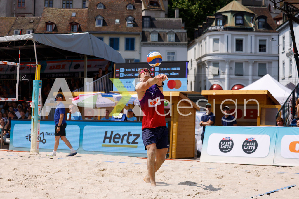 Obi BeachTour 2026 - Basel | BASEL, SWITZERLAND - JULY 19: FLORIAN BREER (SUI) during the Obi BeachTour 2026 match between LEITNER / KINDL (AUT) and BREER / KÄLIN (SUI) at Barfüsserplatz on July 19, 2026 in Basel, Switzerland. - Realisiert mit Pictrs.com