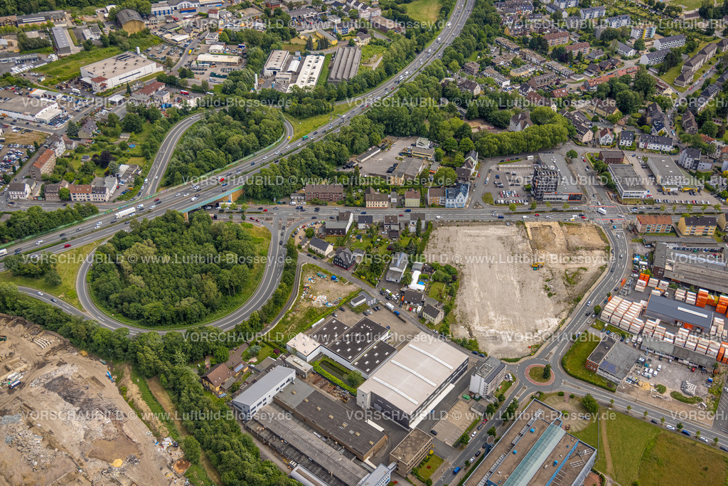 Bochum220604788 | Luftbild, Baugebiet Herner Straße Ecke Rensingstraße, an der Autobahn A43 Anschlussstelle Bochum-Riemke, Riemke, Bochum, Ruhrgebiet, Nordrhein-Westfalen, Deutschland