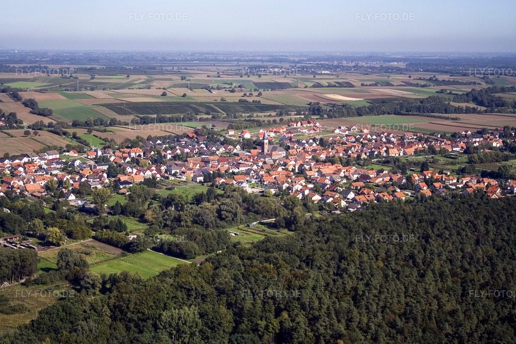 Luftbild: Dorfansicht im Ortsteil Schaidt in Wörth im Bundesland Rheinland-Pfalz in Deutschland. Foto: IMG_4355.jpg vom 08.10.2006 durch Werner Riehm/FLY-FOTO.de