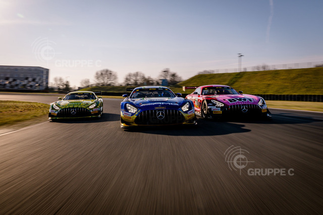 DTM025_040208472608583TU_TU_TU | DTM, Testfahrten Oschersleben 2025 - Foto: Gruppe C Photography; #22 Mercedes-AMG GT3, Mercedes-AMG Team Landgraf: Lucas Auer; #24 Mercedes-AMG GT3, Mercedes-AMG Team Winward: Maro Engel; #48 Mercedes-AMG GT3, Mercedes-AMG Team MANN-Filter: Jules Gounon - Realisiert mit Pictrs.com