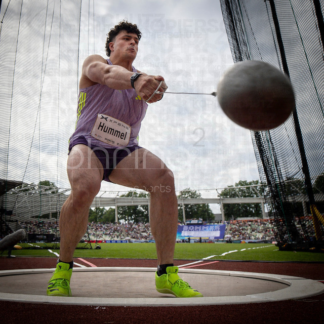 Golden Oval; Dresden, 31.05.2026 | DRESDEN , GERMANY - MAY 31:  Merlin Hummel (GER / Germany) competes in the hammer throw during the Golden Oval Continental Tour Silver meeting on May 31, 2026 at Heinz-Steyer-Stadion in Dresden, Saxony, Germany.