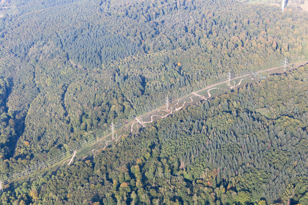 Luftbild: Strommasten Trail in Ettlingen im Bundesland Baden-Württemberg in Deutschland. Foto: IMG_103602.jpg vom 23.09.2017 durch Werner Riehm/FLY-FOTO.de
