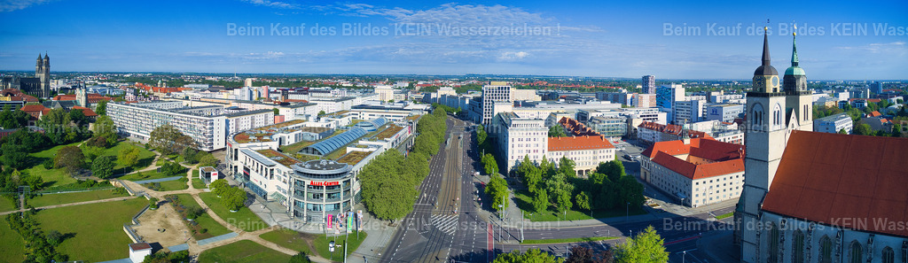 Johanniskirche_Allee_0015_PANORAMA | Luftbild Magdeburg Panorama Ernst-Reuter-Allee und Dom - Realisiert mit Pictrs.com