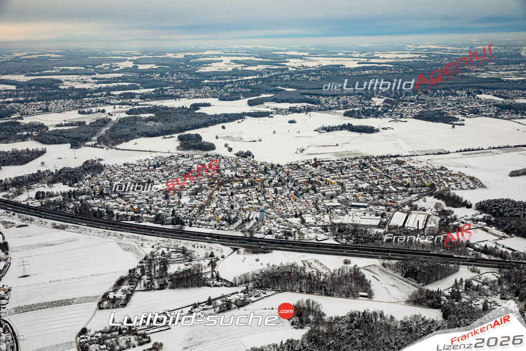 Das Luftbild zeigt : Kornburg Winter Nürnberg - Die Luftaufnahme wurde 2023 vom UL-Flugzeug aus erstellt ( keine Drohne ) - Hochauflösende Luftaufnahme - Für grossformatige Ausdrucke geeignet. Die Geschenkidee !Mit Lizenz und Bildrechte bestellbar