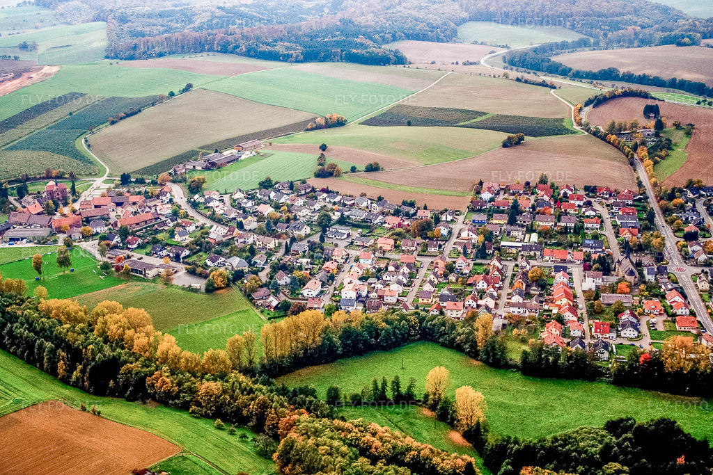 Luftbild: Ortsansicht aus Osten im Ortsteil Lobenfeld in Lobbach im Bundesland Baden-Württemberg in Deutschland. Foto: IMG_14226.jpg vom 12.10.2008 durch Werner Riehm/FLY-FOTO.de