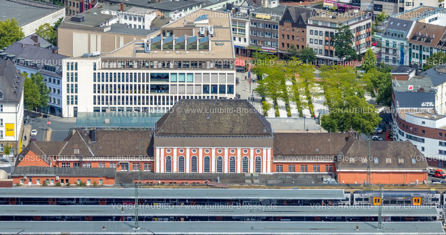 Hamm220707196 | Luftbild, Hamm Westf. Hauptbahnhof, Empfangsgebäude, Mitte, Hamm, Ruhrgebiet, Nordrhein-Westfalen, Deutschland