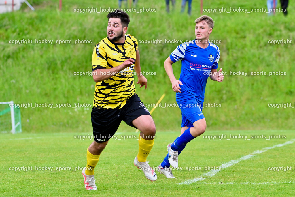 SV Wernberg vs. FC Faakersee | #31 Arnel Mulahalilovic FC Faakersee, #7 Fabian Daniel Ambrosch SV Wernberg, SV Wernberg vs. FC Faakersee, SV Wernberg vs. FC Faakersee am 01.06.2024 in Wernberg (Sportplatz Wernberg), Austria, (Photo by Bernd Stefan)