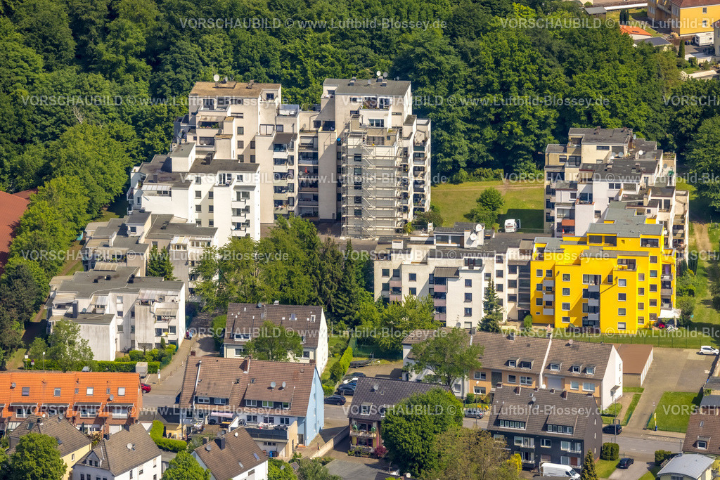 Gladbeck230510512 | Luftbild, Hochhaus Siedlung Scheideweg, Baustelle, Scholven, Gelsenkirchen, Ruhrgebiet, Nordrhein-Westfalen, Deutschland