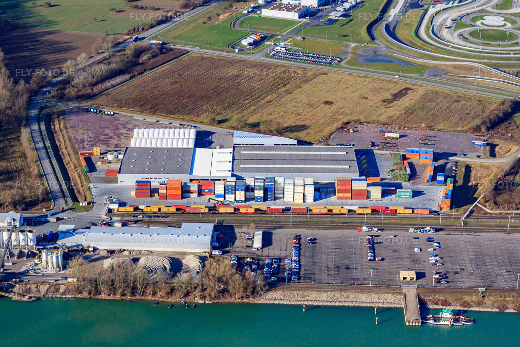Luftbild: Contargo Worth am Landeshafen Wörth im Ortsteil Maximiliansau in Wörth im Bundesland Rheinland-Pfalz in Deutschland. Foto: IMG_23224.jpg vom 02.12.2009 durch Werner Riehm/FLY-FOTO.deIntermodal network for the european hinterland | Contargo