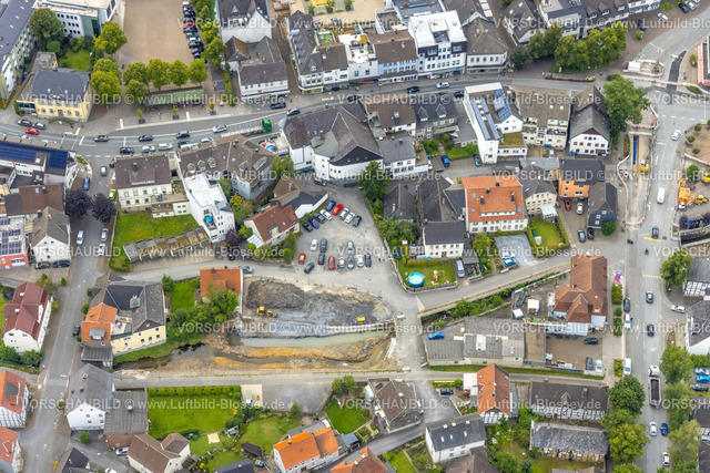 Warstein240713289 | Luftbild, Baustelle Rangekreuzung, Fluss Wässer, Warstein, Sauerland, Nordrhein-Westfalen, Deutschland