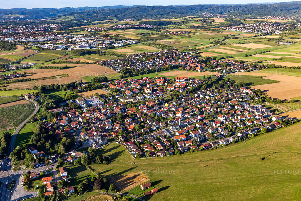 Luftbild: Ortsansicht im Ortsteil Waldrems in Backnang im Bundesland Baden-Württemberg in Deutschland. Foto: IMG_093586.jpg vom 22.08.2016 durch Werner Riehm/FLY-FOTO.de