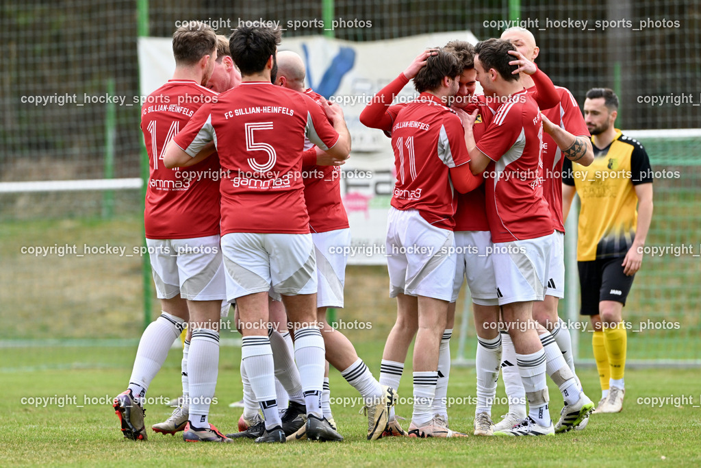 SV Arnoldstein vs. FC Union Sillian-Heinfels | #10 Thomas Pranter FC Sillian, #5 Stefan Ortner FC Sillian, Jubel FC Sillian, #11 Pascal Brandstätter FC Sillian, #20 Marco Ortner FC Sillian, #9 Denis Kerrniqi FC Sillian, #18 Manuel Schranzhofer FC Sillian, SV Arnoldstein vs. FC Union Sillian-Heinfels, SV Arnoldstein vs. FC Union Sillian-Heinfels am 29.03.2026 in Arnoldstein (Waldparkstadion Arnoldstein), Austria, (Photo by Bernd Stefan)