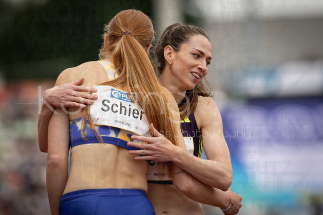 Golden Oval; Dresden, 31.05.2026 | DRESDEN , GERMANY - MAY 31:  Skadi Schier (GER / Germany), Eileen Demes (GER / Germany) after the wmen’s 400m during the Golden Oval Continental Tour Silver meeting on May 31, 2026 at Heinz-Steyer-Stadion in Dresden, Saxony, Germany.