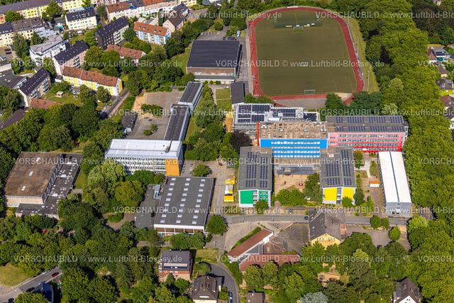 Witten230701273 | Luftbild, Berufskolleg Witten, Husemann Sportplatz und Sporthalle, Witten, Ruhrgebiet, Nordrhein-Westfalen, Deutschland