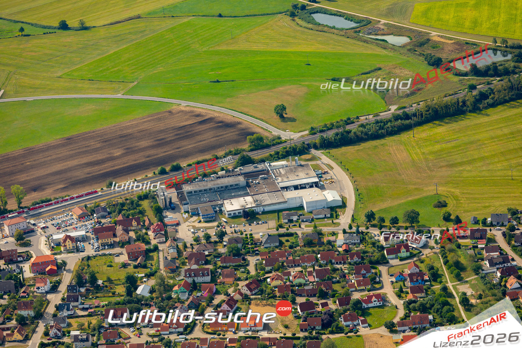 Das Luftbild zeigt :  Dombühl - Die Luftaufnahme wurde 2024 vom UL-Flugzeug aus erstellt ( keine Drohne ) - Hochauflösende Luftaufnahme - Für grossformatige Ausdrucke geeignet. Die Geschenkidee !Mit Lizenz und Bildrechte bestellbar