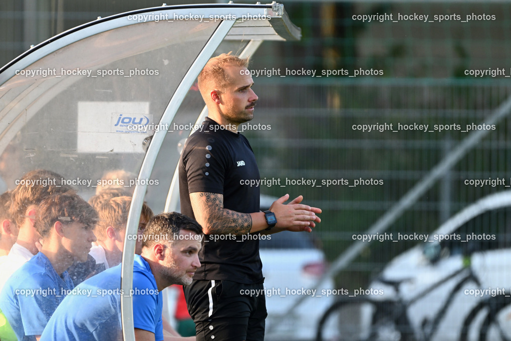 SAK vs. SV Dellach Gail | Headcoach SV Dellach Gail Bernard Nikolla, Assistentcoach SV Dellach Gail Bernd Traar, SAK vs. SV Dellach Gail, SAK vs. SV Dellach Gail am 14.08.2025 in Klagenfurt (Sportpark Welzenegg), Austria, (Photo by Bernd Stefan)