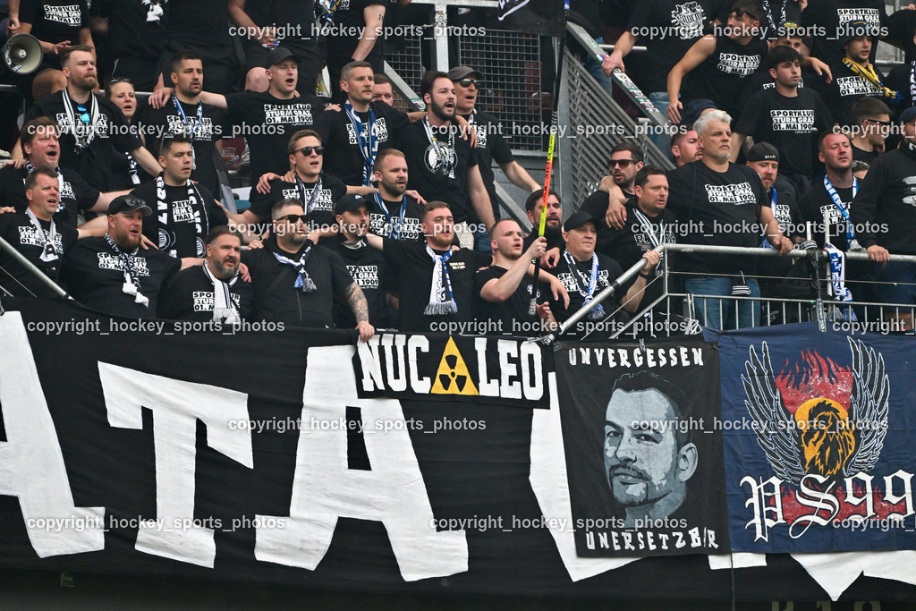 SK Puntigamer Sturm vs. SK Rapid Wien Siegerehrung, Impressionen | SK Sturm Fans, SK Puntigamer Sturm vs. SK Rapid Wien Siegerehrung, Impressionen, SK Puntigamer Sturm vs. SK Rapid Wien Siegerehrung, Impressionen am 01.05.2024 in Klagenfurt (Wörthersee Stadion ), Austria, (Photo by Bernd Stefan)