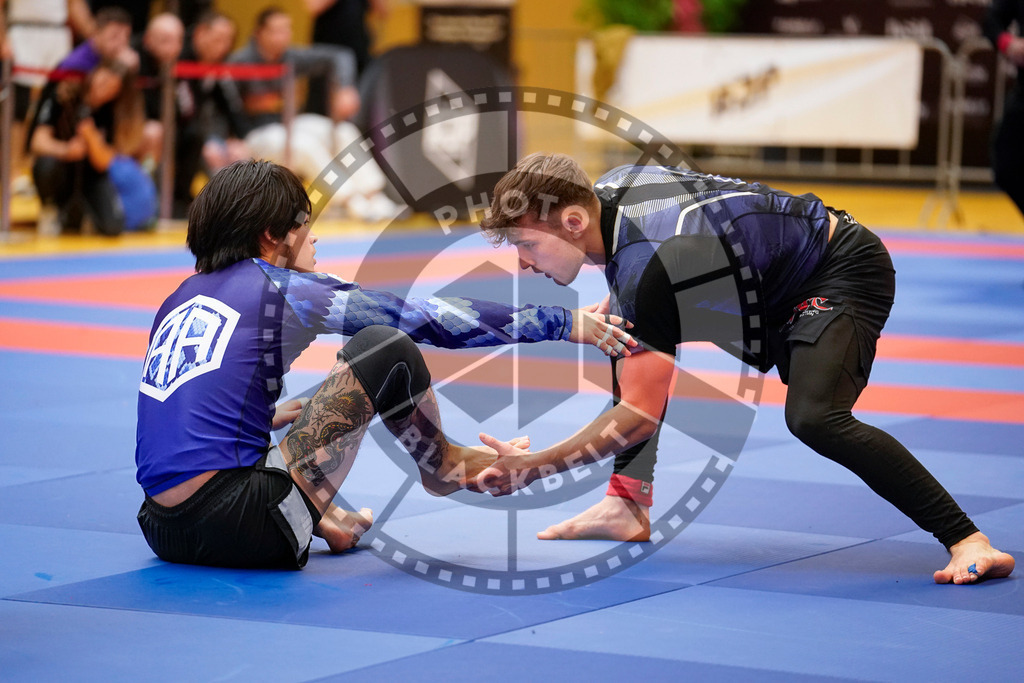 20240203PBB09448 | Fighters compete during the Brazilian Jiu-Jitsu Championship of the AJP Tour in Maintal by Frankfurt am Main, Germany, on February 2, 2024.