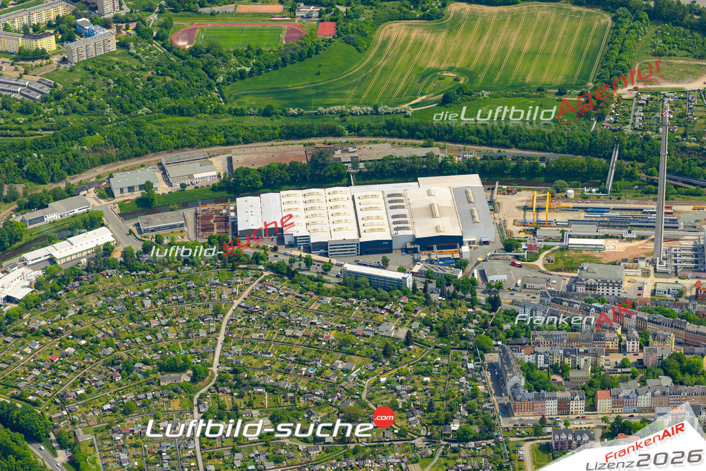 Die Luftaufnahme Hammertorvorstadt - Plauen wurde 2022 vom Flugzeug aus (keine Drohne) erstellt. Hohe Auflösung -für große Poster und Wandbilder geeignet - Garantiert!