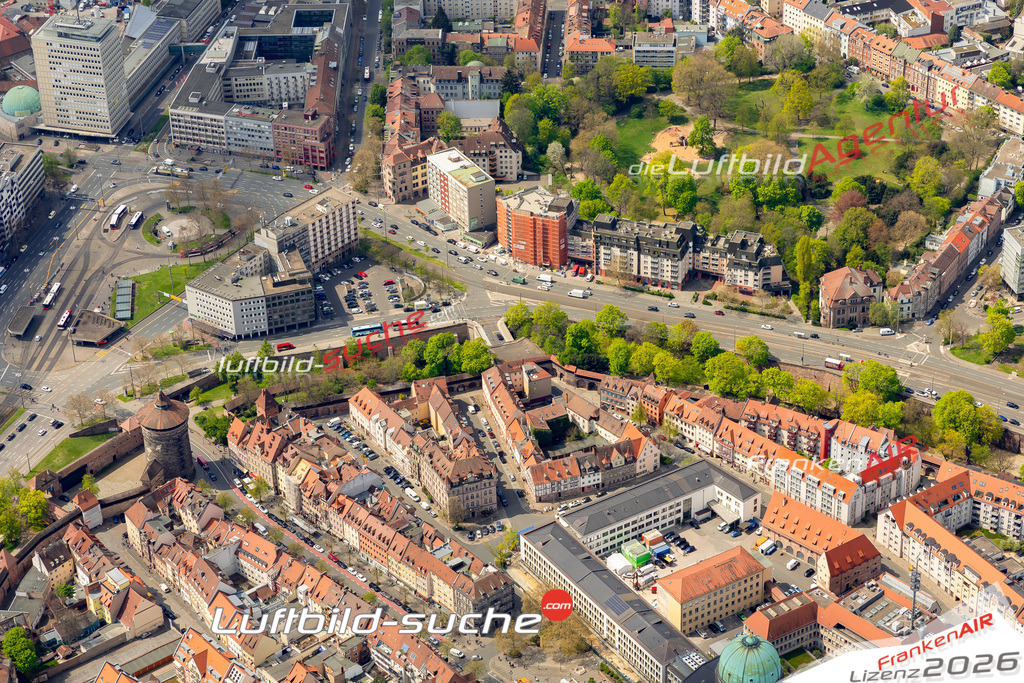 Das Luftbild zeigt Himpfelshof Am Plärrer Nürnberg - Die Luftaufnahme wurde 2023 vom UL-Flugzeug aus erstellt ( keine Drohne ) - Hochauflösende Luftaufnahme - Für grossformatige Ausdrucke geeignet. Die Geschenkidee !Mit Lizenz und Bildrechte bestellbar