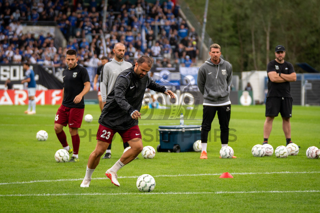 SG Sonnenhof Großaspach vs. Arminia Bielefeld, Fussball, DFB-Pokal, 1. Runde, 22.08.2026 | Fabian Eisele (SG Sonnenhof Großaspach, #23),SG Sonnenhof Großaspach vs. Arminia Bielefeld, Fussball, DFB-Pokal, 1. Runde, 22.08.2026,DFB regulations prohibit any use of photographs as image sequences and/or quasi-video