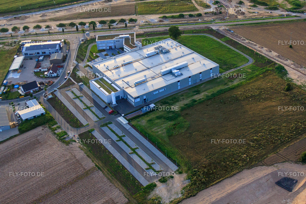 Neubau DBK David + Baader GmbH https://www.de.dbk-group.com/ | Luftbild: Neubau DBK David + Baader GmbH https://www.de.dbk-group.com/ in Rülzheim im Bundesland Rheinland-Pfalz in Deutschland. Foto: IMG_51460.jpg vom 04.08.2012 durch Werner Riehm/FLY-FOTO.de - Realisiert mit Pictrs.com