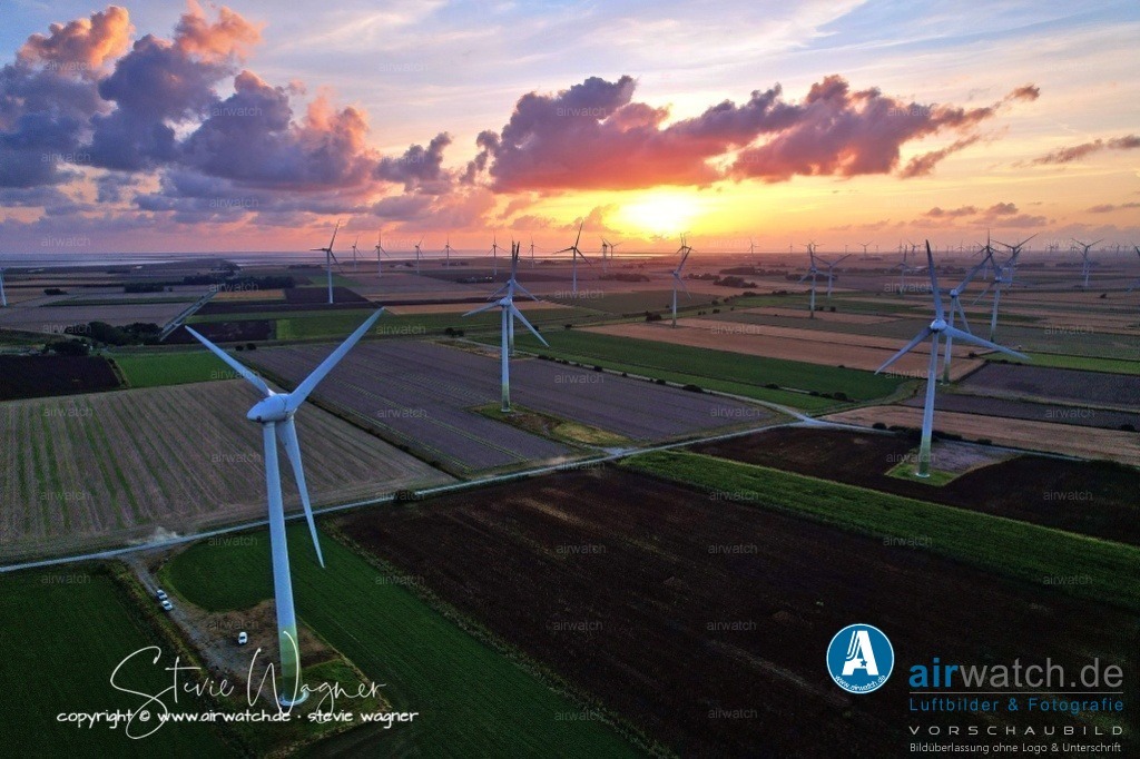 Windpark Breklumer-Koog | Luftbild, Windenergieanlagen, Enercon, Windpark Breklumer Koog