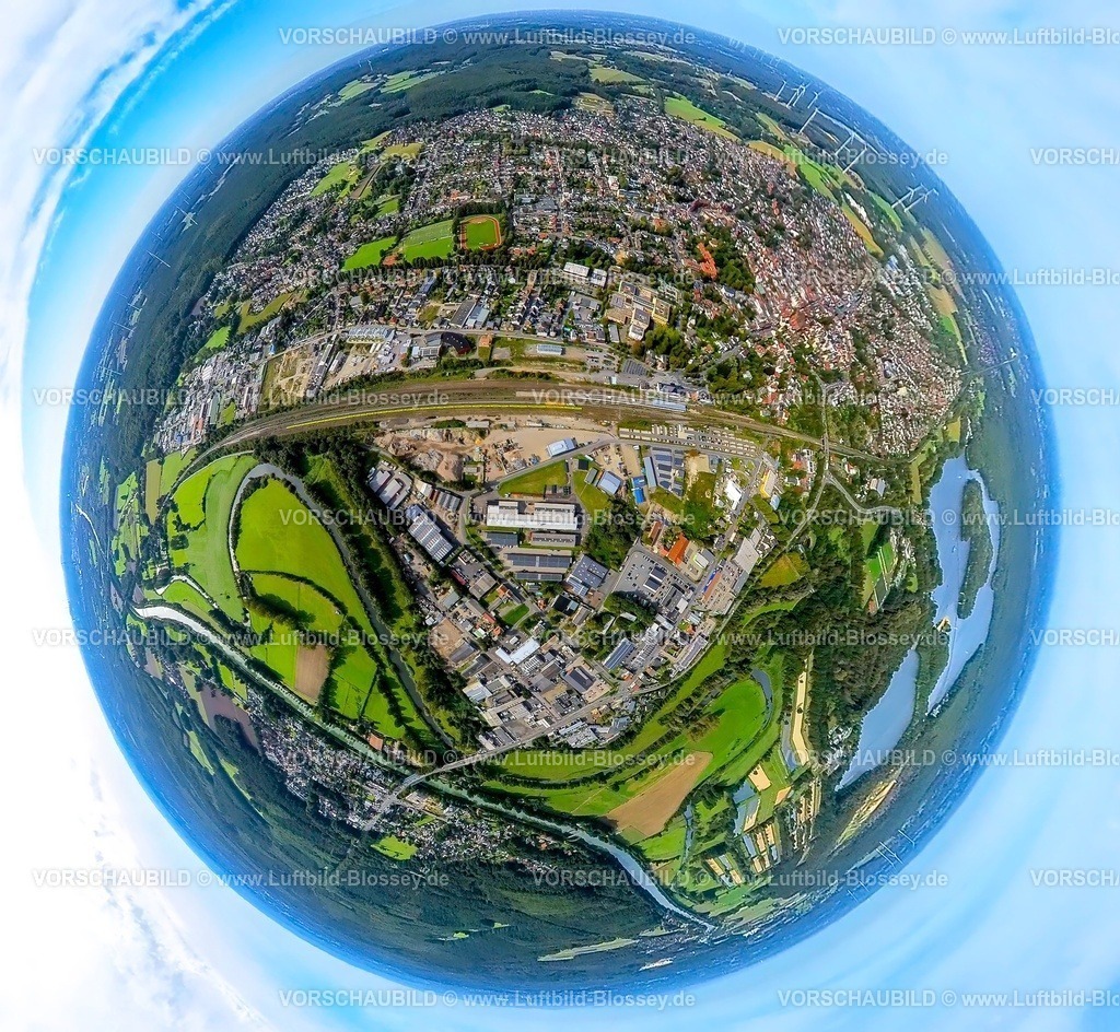 Haltern230990245Bahnhof | Luftbild, Haltern am See Bahnhof, Fluss Lippe und Lippewiesen, Erdkugel, Fisheye Aufnahme, Fischaugen Aufnahme, 360 Grad Aufnahme, tiny world, Haltern-Stadt, Haltern am See, Ruhrgebiet, Münsterland, Nordrhein-Westfalen, Deutschland