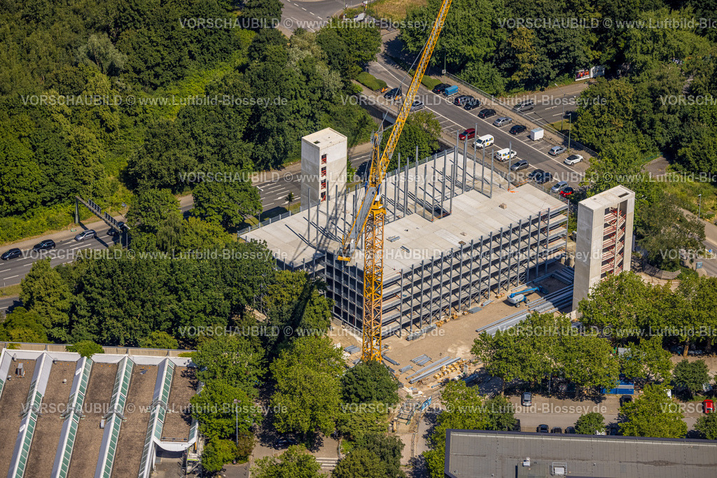 Essen230702966 | Luftbild, Parkhaus Baustelle mit Neubau an der Universität Duisburg-Essen, Nordviertel, Essen, Ruhrgebiet, Nordrhein-Westfalen, Deutschland