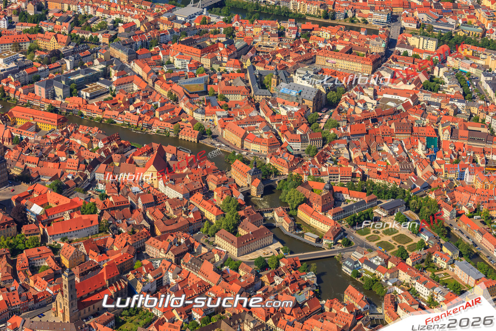 Luftbild von  Bamberg - Luftaufnahme wurde 2015 von https://frankenair.de mittels Flugzeug (keine Drohne) erstellt - die Geschenkidee