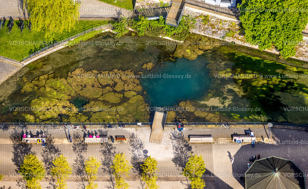 BadLippspringe240506107LippeQuelle | Luftbild, Fluss Lippequelle im Arminiuspark am Kongresshaus, Bad Lippspringe, Ostwestfalen, Nordrhein-Westfalen, Deutschland